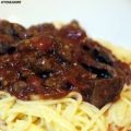 Spaghetti mit Geflügelleber-Sugo