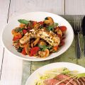 Kaninchenrücken mit Paprika-Pilz-Gemüse