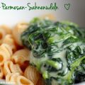 Spinat-Parmesan-Sahne-Nudeln