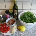 Spaghetti mit Lachs und Rucola