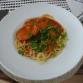 Pasta : Spaghetti mit Tomatensoße und Jagdwurst