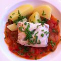 Fisch mit Tomaten-Zwiebel- Sauce
