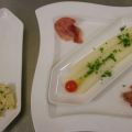 Spargel in Butter dazu Rührei und Schinken