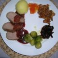 Wildschweinrücken (ausgelöst) mit Cassissauce,[...]