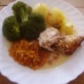 Hühnchen gefüllt mit Reis
