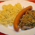 Schwäbische Linsen mit Spätzle und Saitenwüste