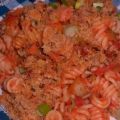 Nudeln/Pasta: Spirelli in Tomaten-Speck-Soße[...]