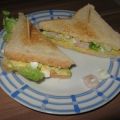 Eiersandwich mit Garnelen