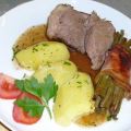 Lammkeule mit grünen Bohnen