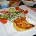 Würzige Quark- Kartoffelpuffer mit Lachs