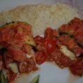 Zucchini-Schinkenröllchen im Ofen gebacken
