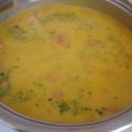 Kürbiscremesuppe mit Frankfurter Rindswurst