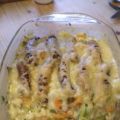 Spätzle-Auflauf mit Rostbratwürstchen
