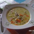 Lauchsuppe mit Sahnekäse