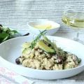 Risotto mit Pilzen, Zucchini und Speck