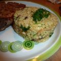 Beilagen: Bulgur mit Kräuterseitlingen