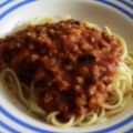 Spaghetti mit scharfer Sojabolognese