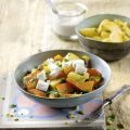 Kürbis-Kartoffel-Ragout mit Schafskäse