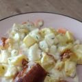 Mairübchen-Kartoffel-Auflauf mit Appenzellersoße