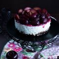 no bake Cottage-Cheese Cheesecake mit Pflaumen