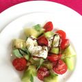 Sommer-Salat mit Melone, Tomaten und Mozzarella