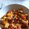 Gemüsepfanne / wok mit Tomaten-Feta-Soße,[...]