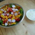 Bunter Salat mit Grapefruit-Joghurt Dressing