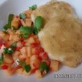 Gebackener Mozzarella mit Melonen-Salsa