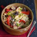 Gratinierte Spätzle mit Pilzen und Gemüse
