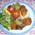Hirse, Zucchini, vegane Boulette, Pilzsosse,[...]