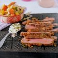 Grillen: Rib-Eye-Steaks mit Wasabi-Sesam-Creme