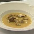 Batatensuppe mit Crispy Ente