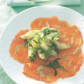 Lachs-Carpaccio mit gebratenem Spargel