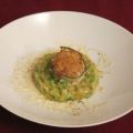 Soufflierte Jakobsmuschel auf Erbsenrisotto mit[...]