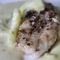 Gebratenes Rotbarschfilet mit Kakaosplitter