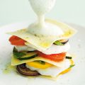 Seeteufel-Lasagne mit Gemüse und Kräuterschaum