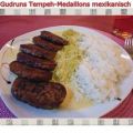 Vegetarisch: Tempeh-Medaillons mit Reis und[...]