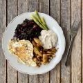 Rote-Bete-Blätter-Gemüse, Kartoffelwedges,[...]