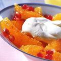 Orangen-Granatapfel-Salat mit Vanillecreme