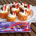 Erdbeer Milka Cupcakes