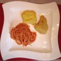Piccata vom Seehecht mit Tomatenspaghetti