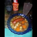 Linsensuppe mit Kassler und Mettwürstchen