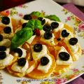 Mozzarella-Orange mit Blutorangen-Balsam