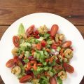 Salat mit Chili-Knoblauch-Scampis