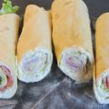 Wraps mit Lachs und Käse/Schinken