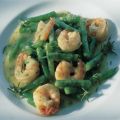 Garnelen mit Bohnengemüse