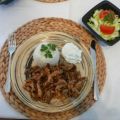 Schwein - Gyros mit Tzatziki an Reis