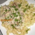 Nudeln: an Champignon - Sahne - Soße