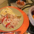 Huhn- Huehnerfleisch mit Ananas ueber Reis -[...]