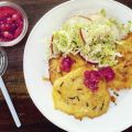 Wildreis-Puffer mit Birnen-Kraut-Salat